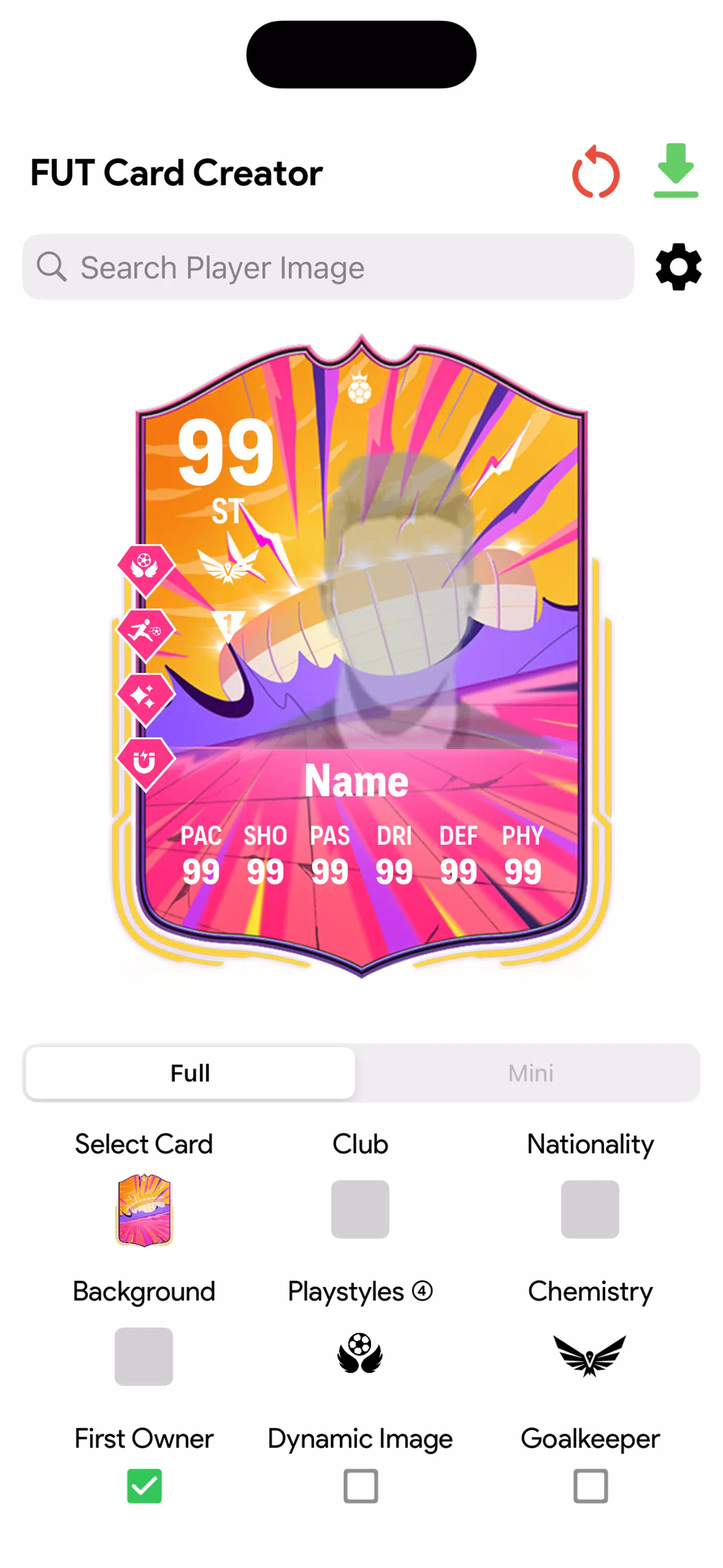 FC Card Creator 25 Zrzut ekranu 0