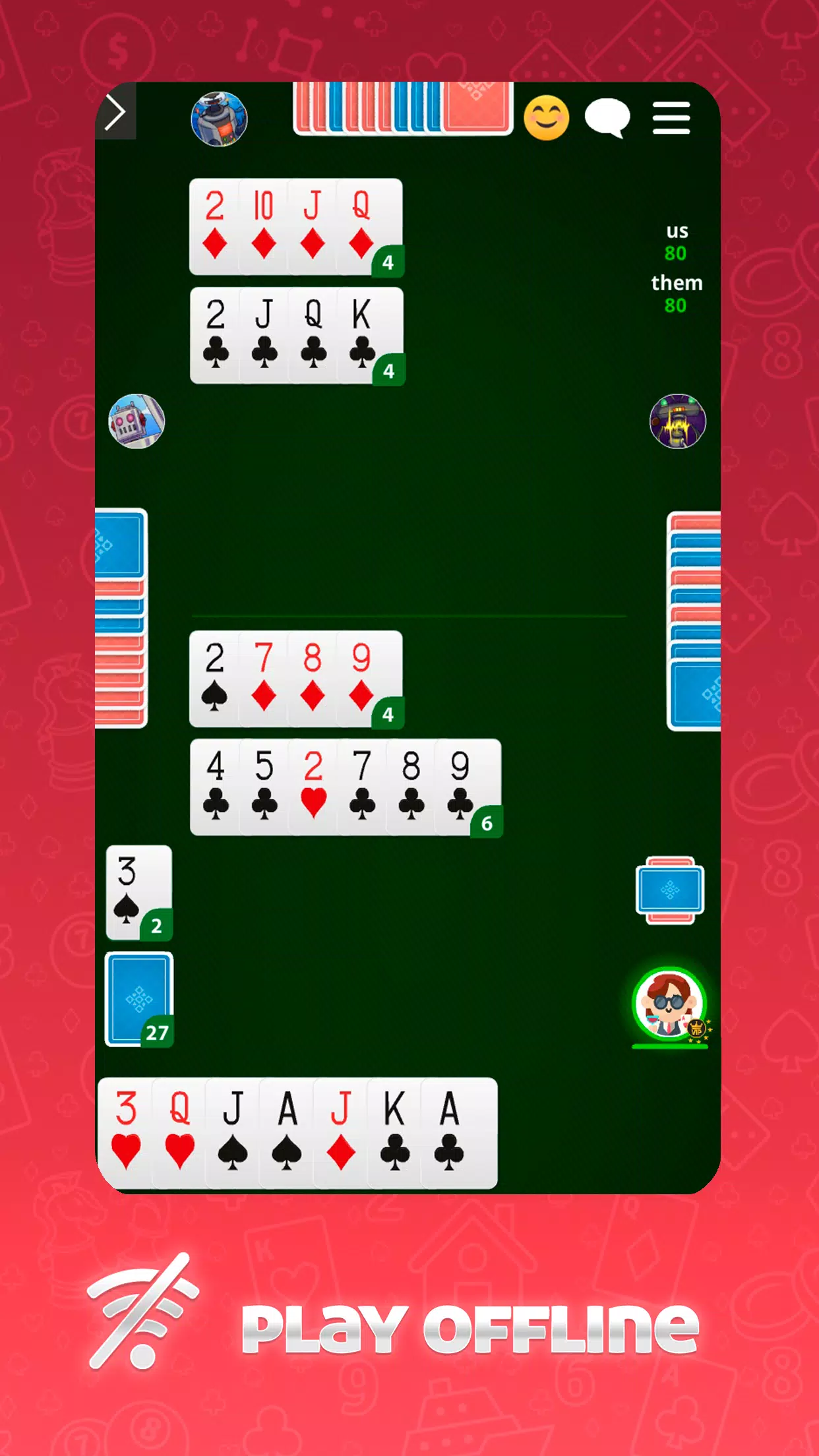 Buraco Canasta GameVelvet Скриншот 3