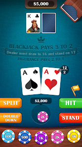 Casino BlackJack 21 Card Game Tangkapan skrin 1