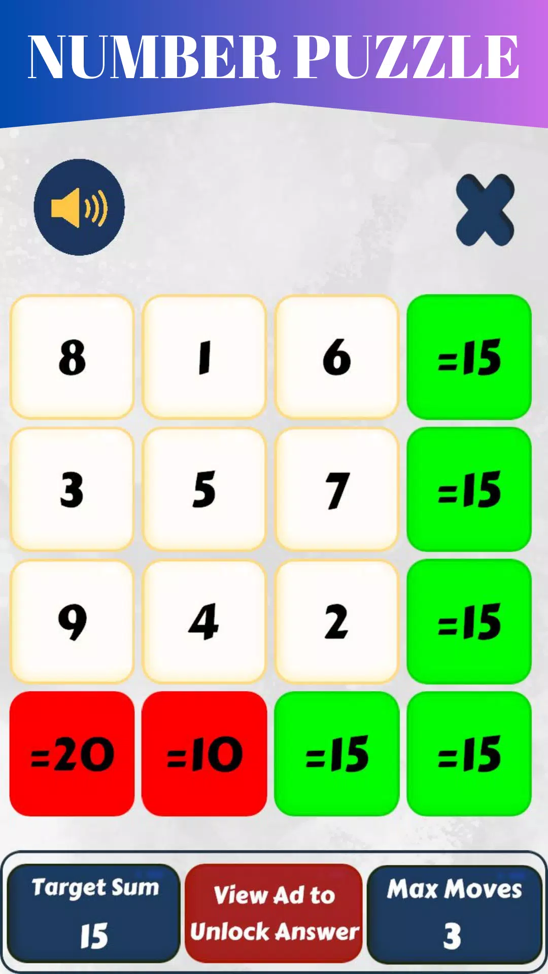 Magic Square game स्क्रीनशॉट 0