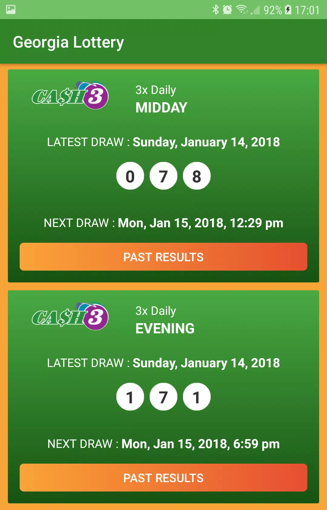 Georgia Lottery Results Captura de tela 0