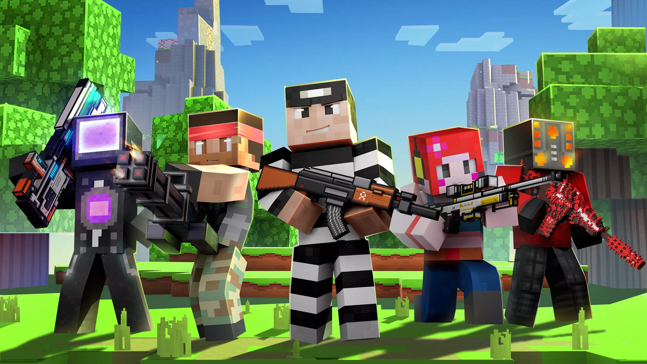 Cops N Robbers:Pixel Craft Gun Captura de pantalla 0