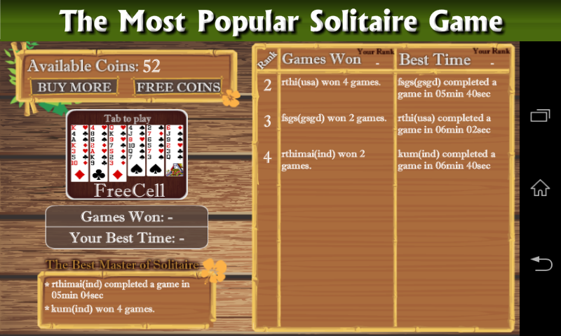 Freecell Patience Solitaire Captura de tela 0