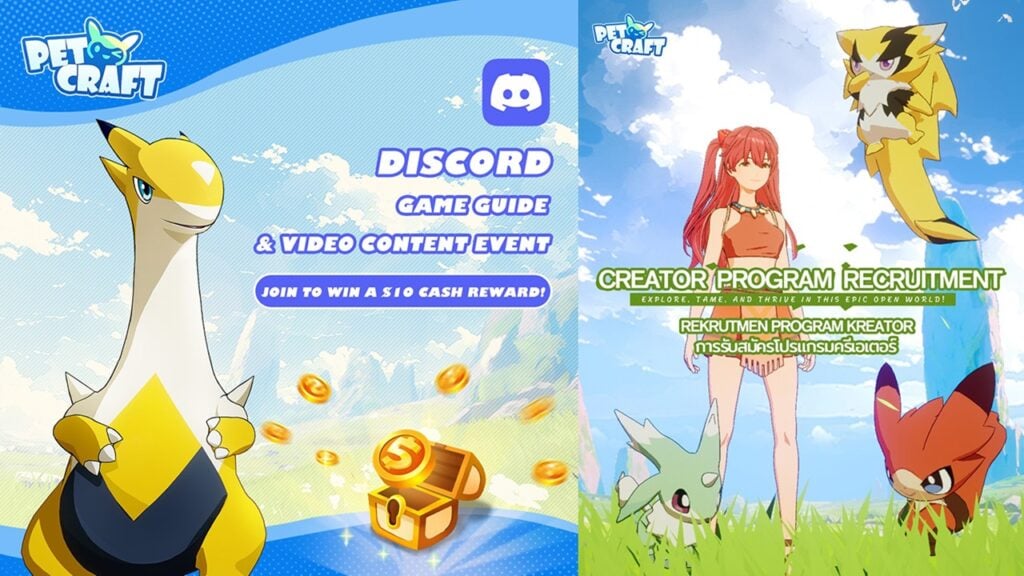 Il primo test beta di Petocraft dei lanci di giochi open world!
