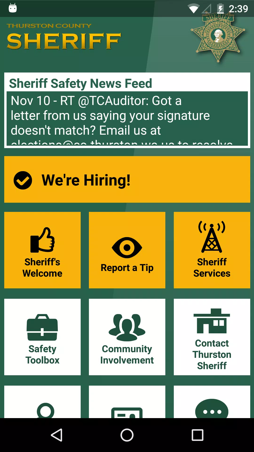 Thurston County Sheriff ภาพหน้าจอ 0