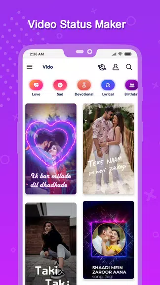 Vido : Video Status Maker スクリーンショット 0