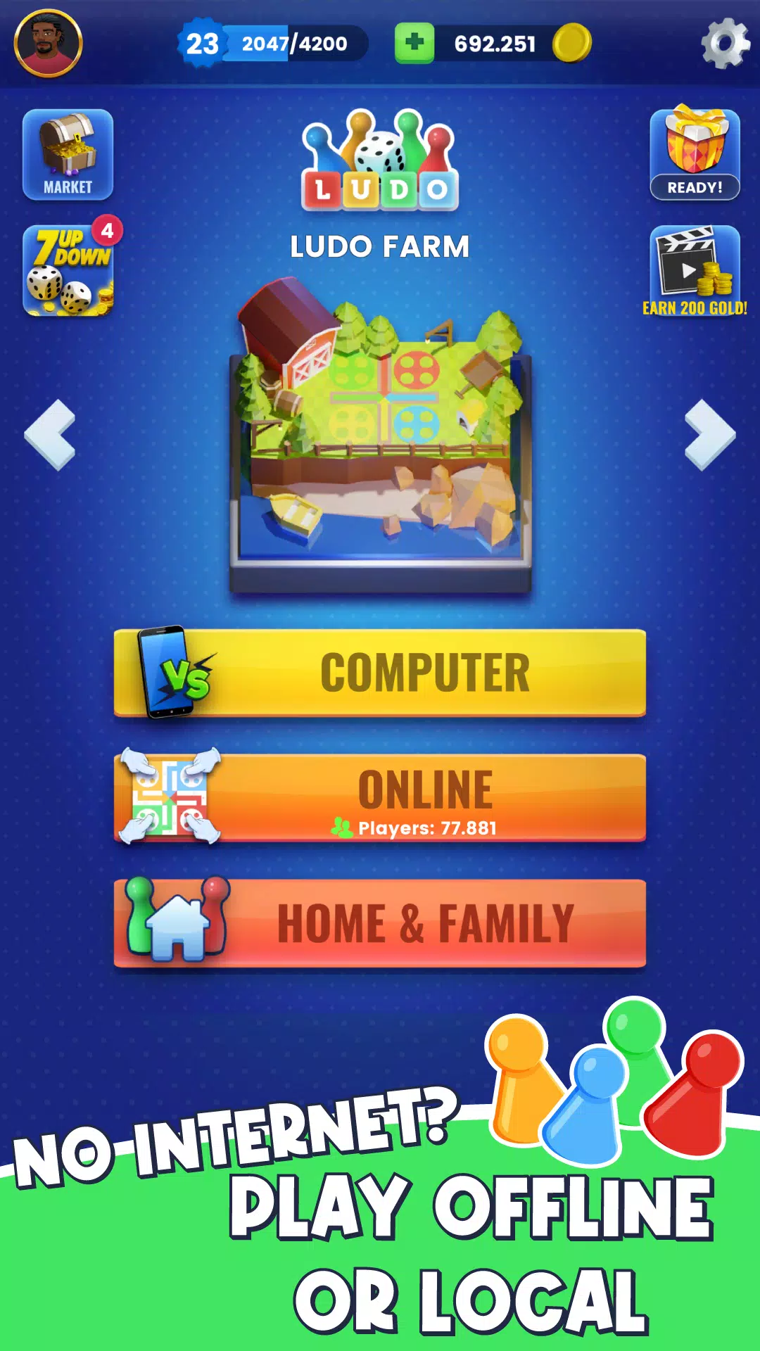 Ludo - Offline Board Game Скриншот 2