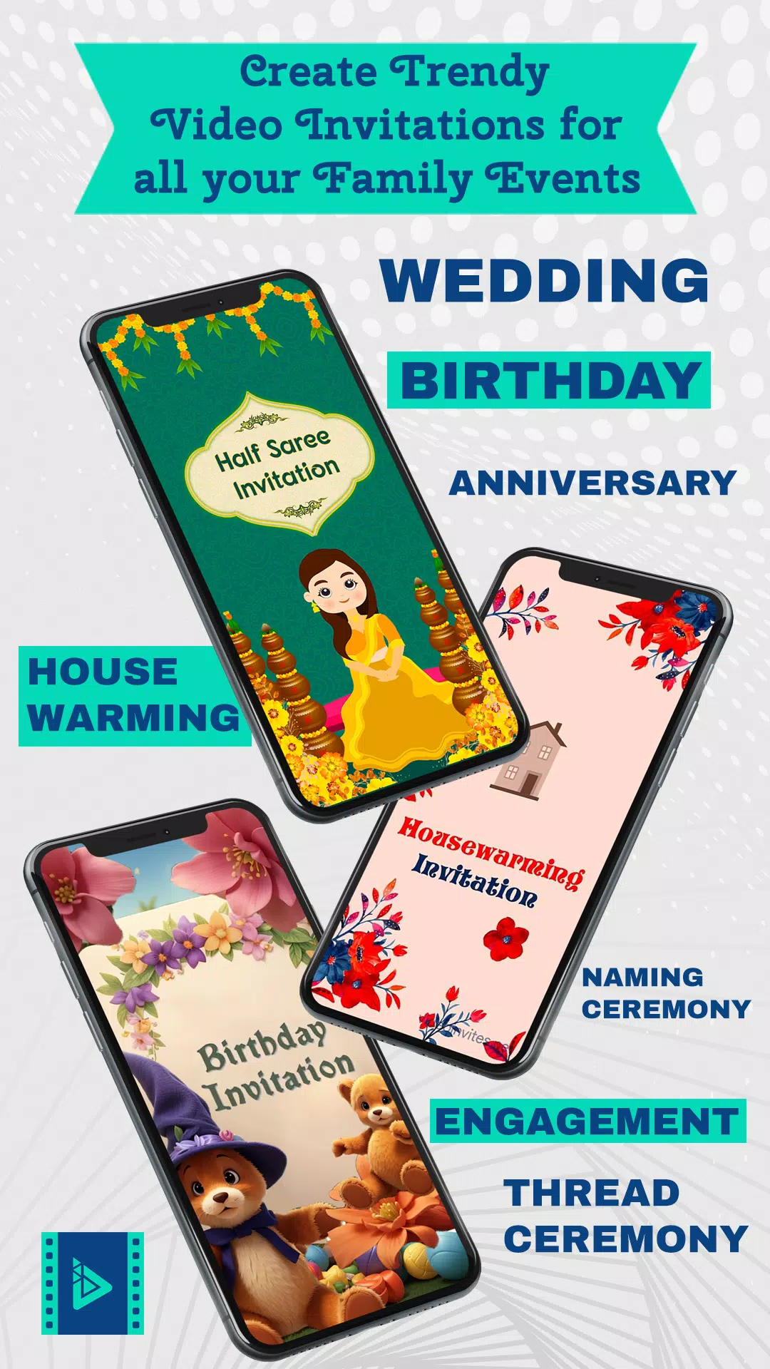 Video Invitation Maker App ဖန်သားပြင်ဓာတ်ပုံ 1