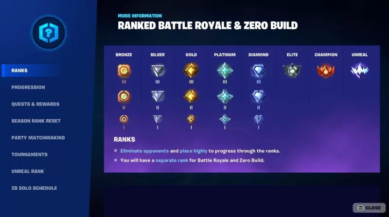 Fortnite Mobile : 순위, 보상 및 전략 가이드
