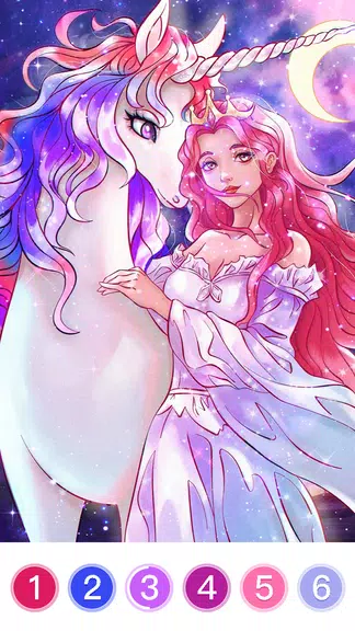 Fantasy Coloring Game, Paint by Number Offline Screenshot 2