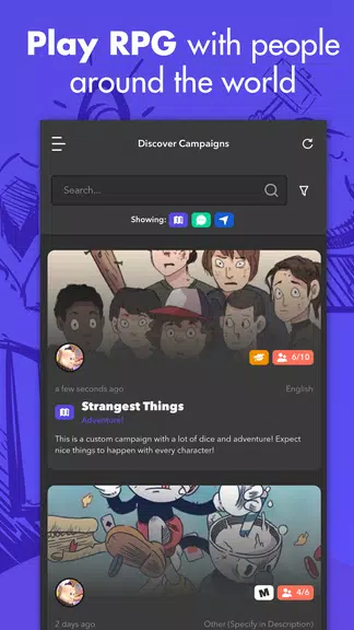 mRPG - Chat app to play RPGs Tangkapan skrin 0