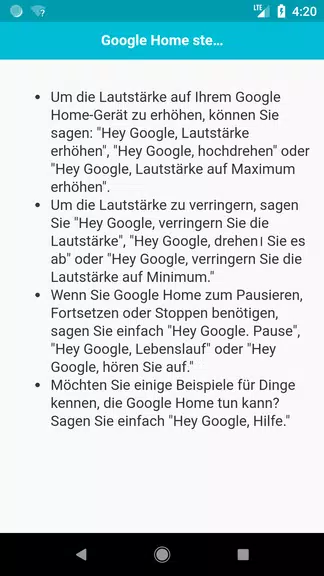 Befehle für Home Zrzut ekranu 1