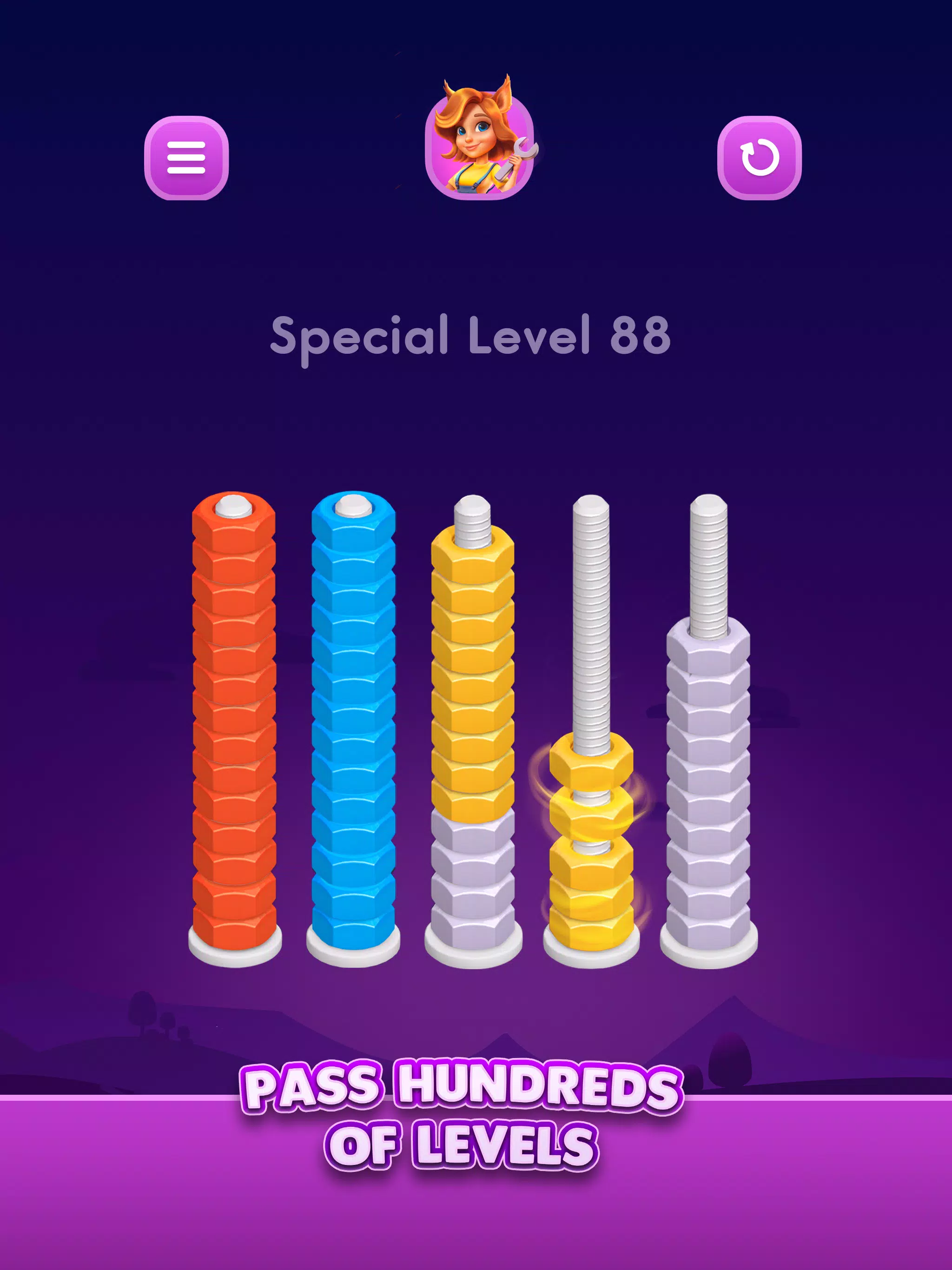 Nut Sort: Color Sorting Game Ekran Görüntüsü 0