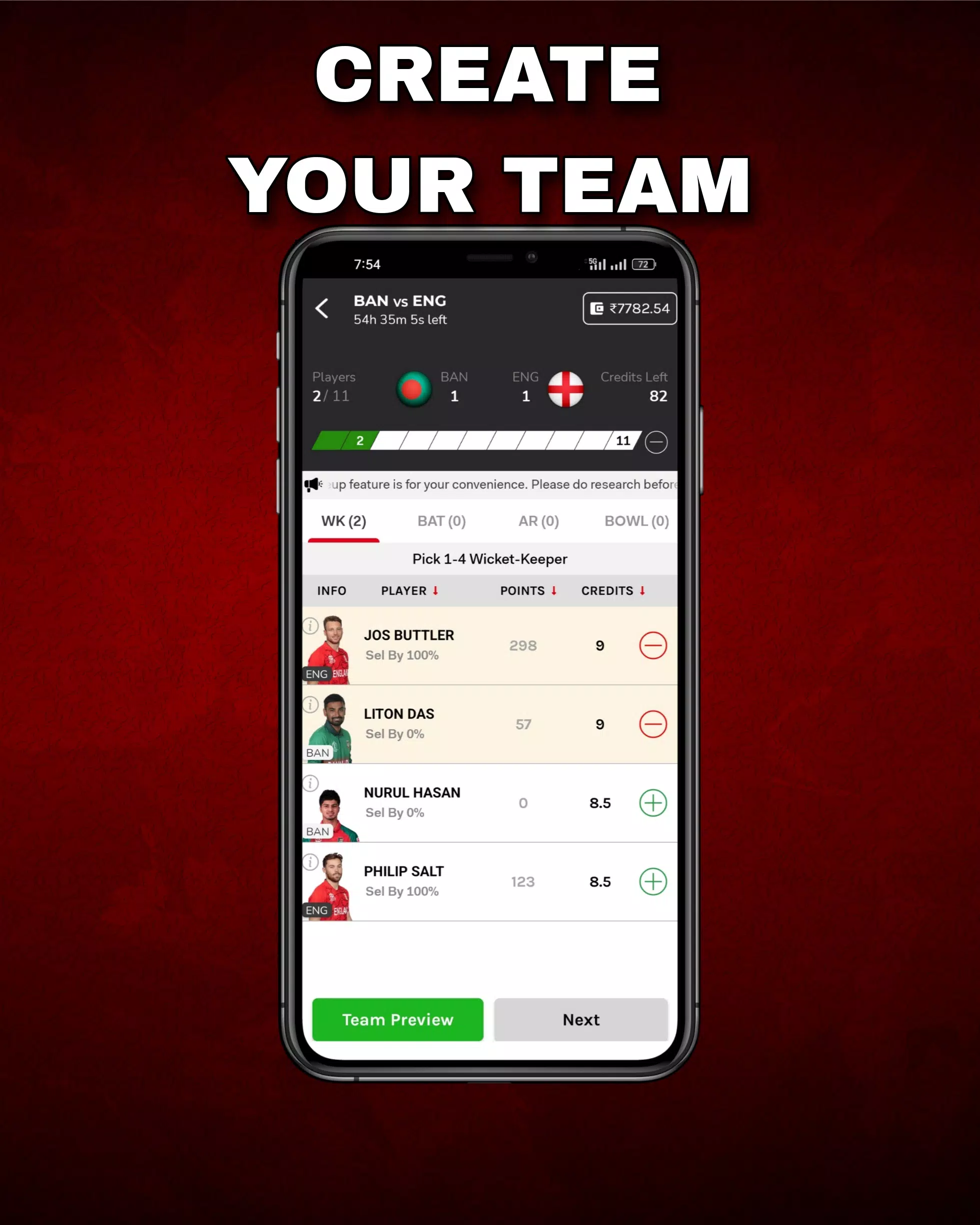 FantPlay11:Fantasy Cricket App應用截圖第2張