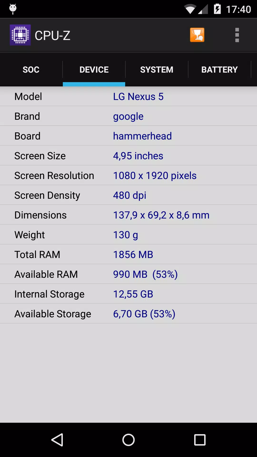 CPU-Z ဖန်သားပြင်ဓာတ်ပုံ 1