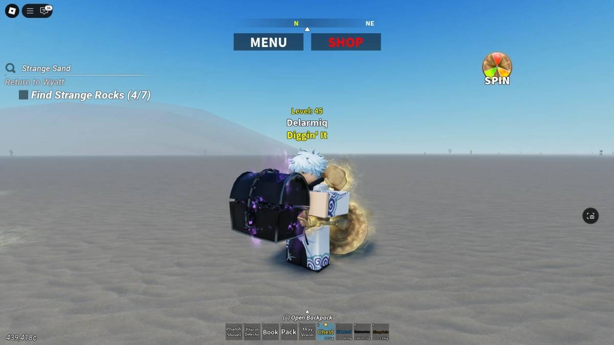 Player holding cursed chest