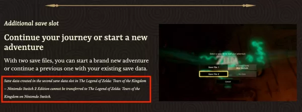 The Legend of Zelda: Tears of the Kingdom - Cloud Save Update