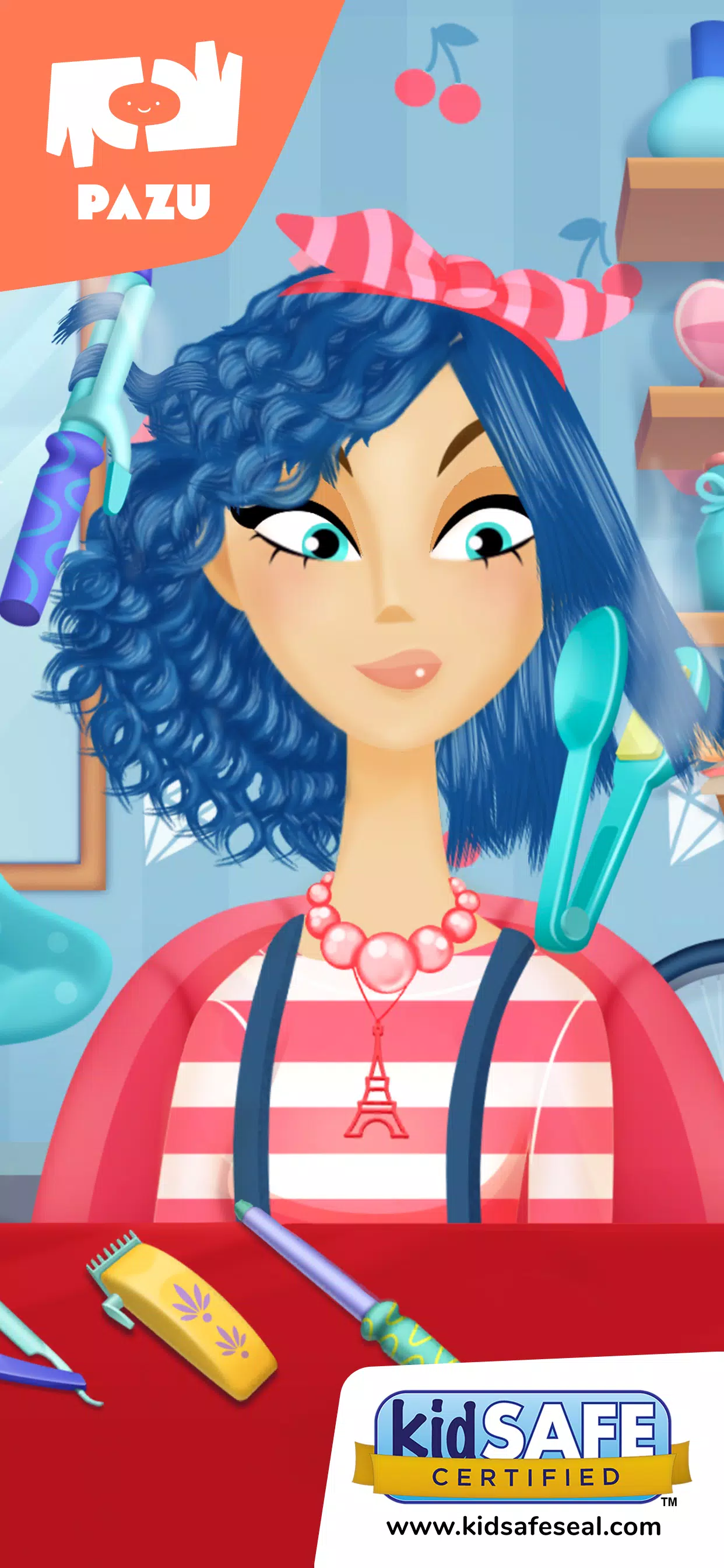Pazu Girls hair salon 2 स्क्रीनशॉट 0