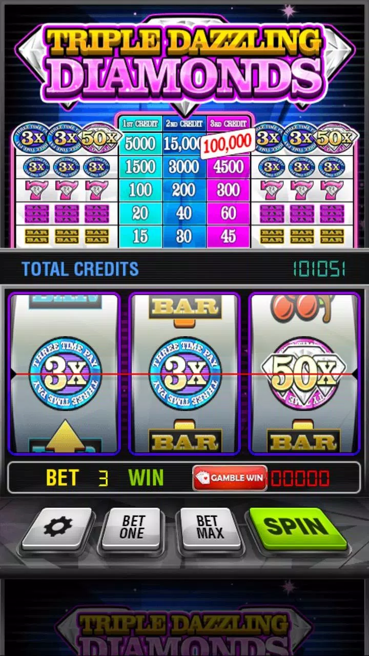 Triple Dazzling Diamonds Slots Capture d'écran 0