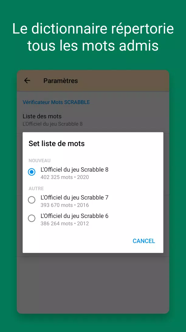 Verificateur Mots SCRABBLE Schermafbeelding 2