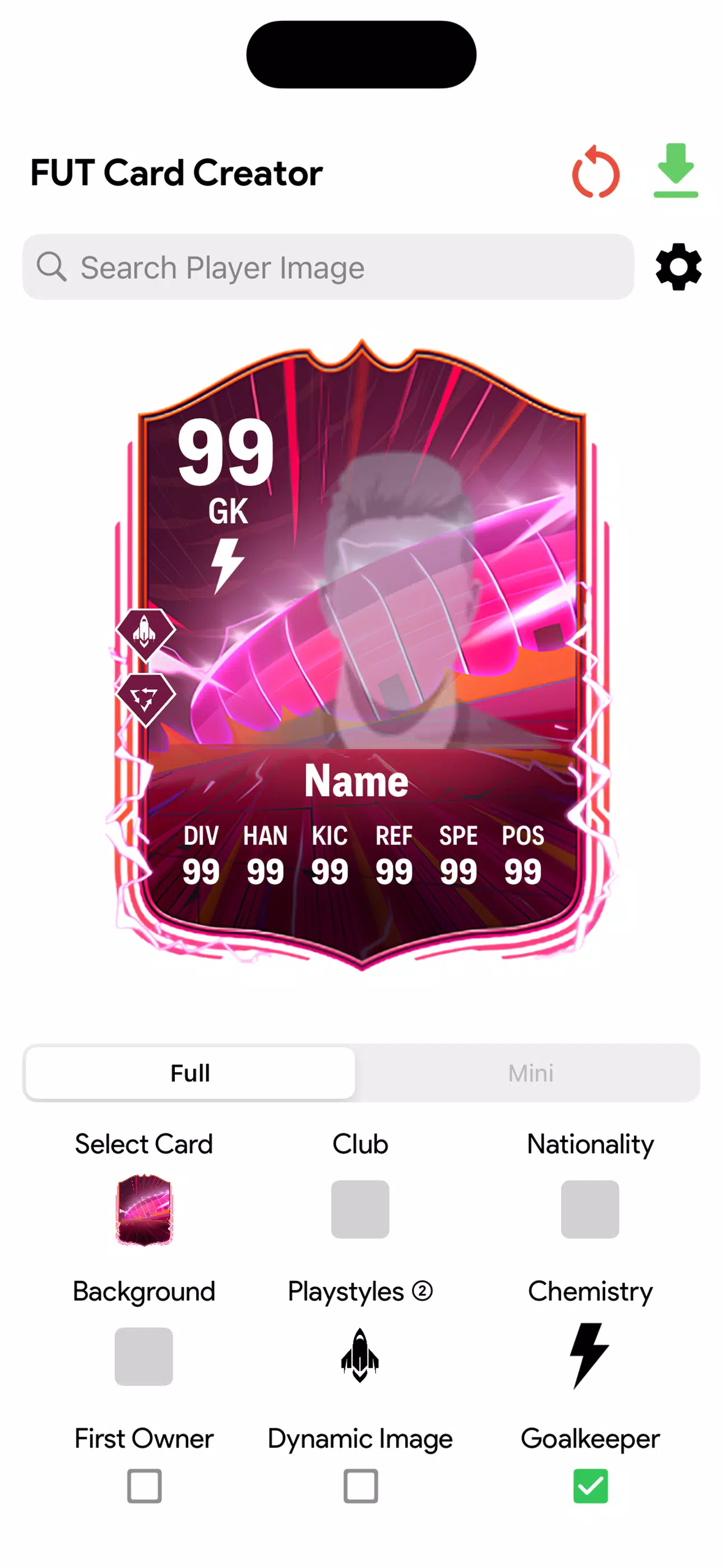 FC Card Creator 25 Zrzut ekranu 1