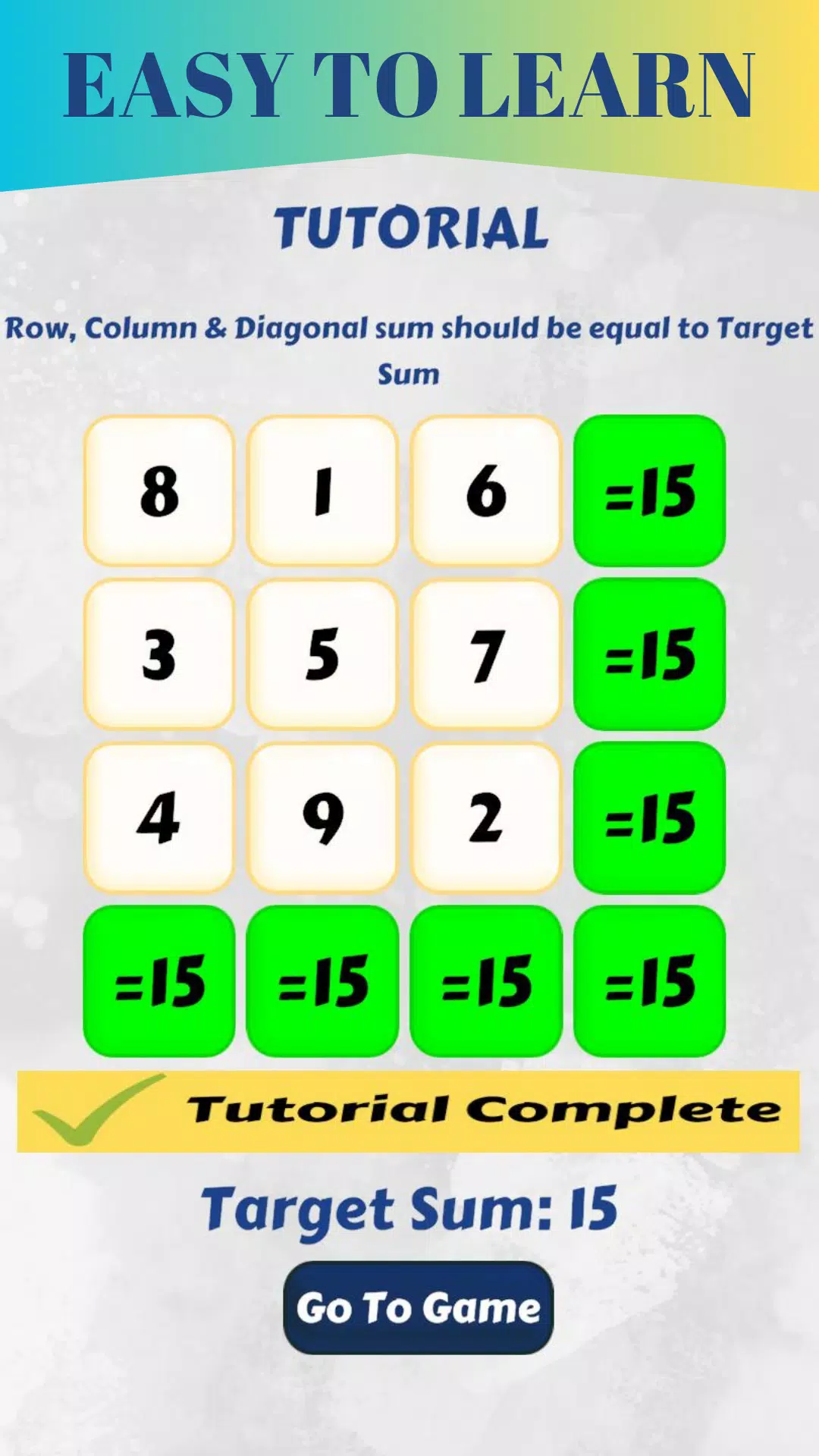 Magic Square game स्क्रीनशॉट 3