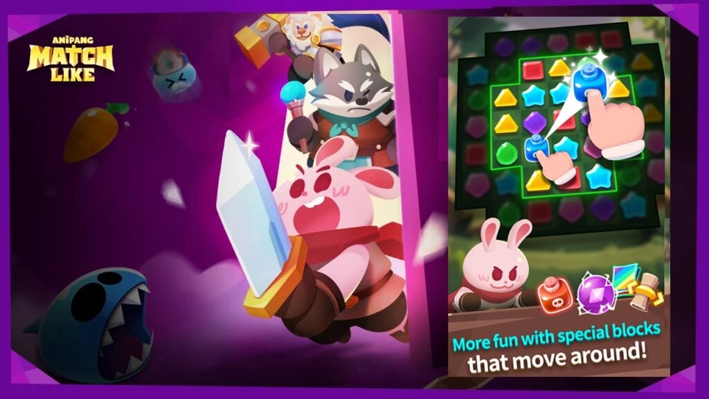 Anipang Matchlike：一款新穎的 Roguelike RPG 冒險遊戲，具有迷人的三消遊戲玩法