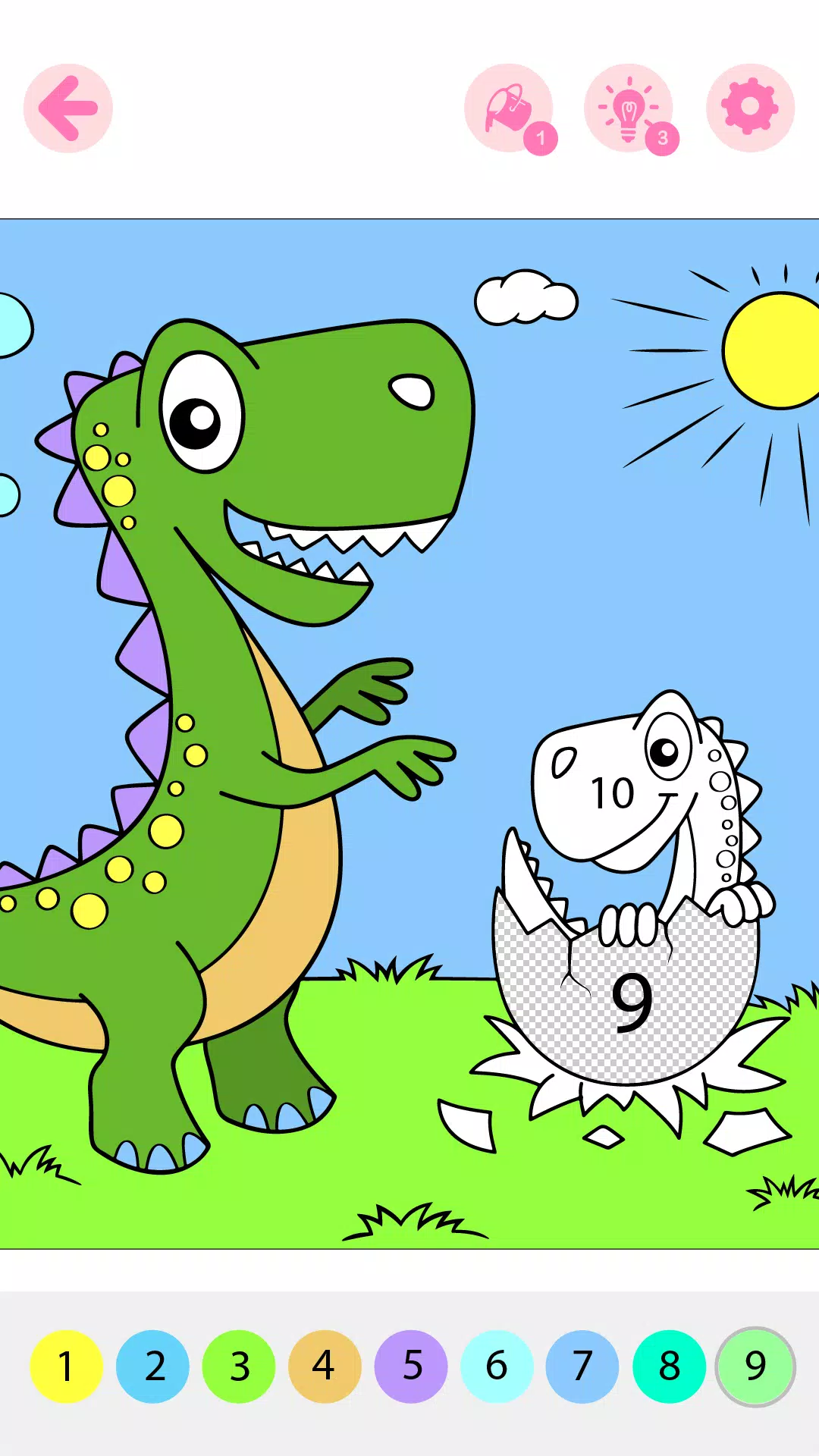 Kids Coloring Book by Numbers Ekran Görüntüsü 3