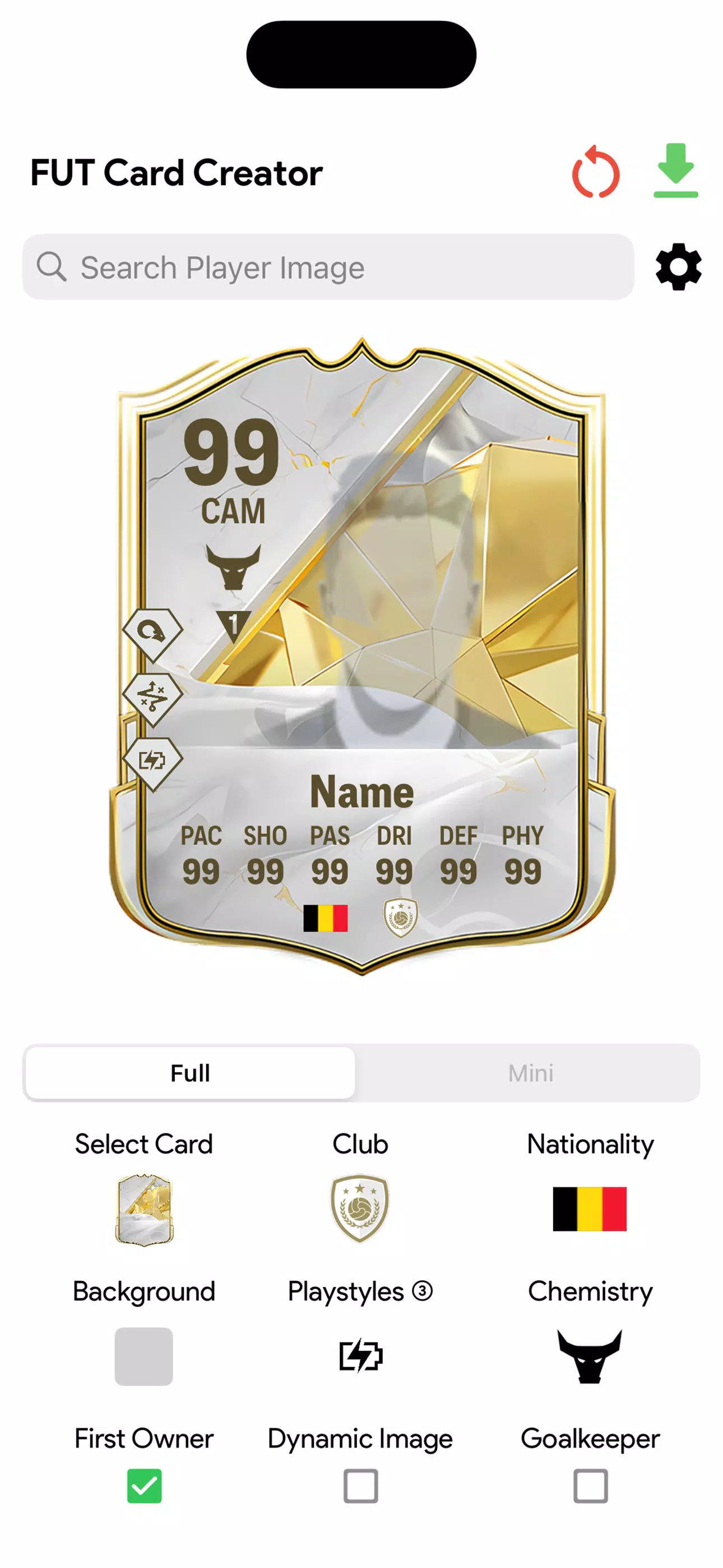 FC Card Creator 25 Zrzut ekranu 2