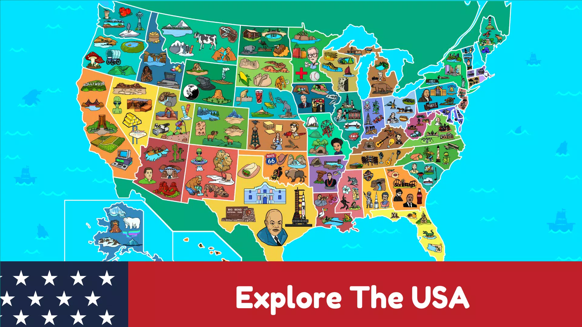 USA Map Kids Geography Games स्क्रीनशॉट 0