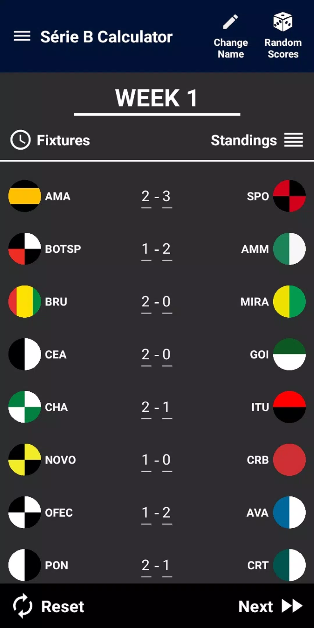Brasileiro Série B Calculator ဖန်သားပြင်ဓာတ်ပုံ 0