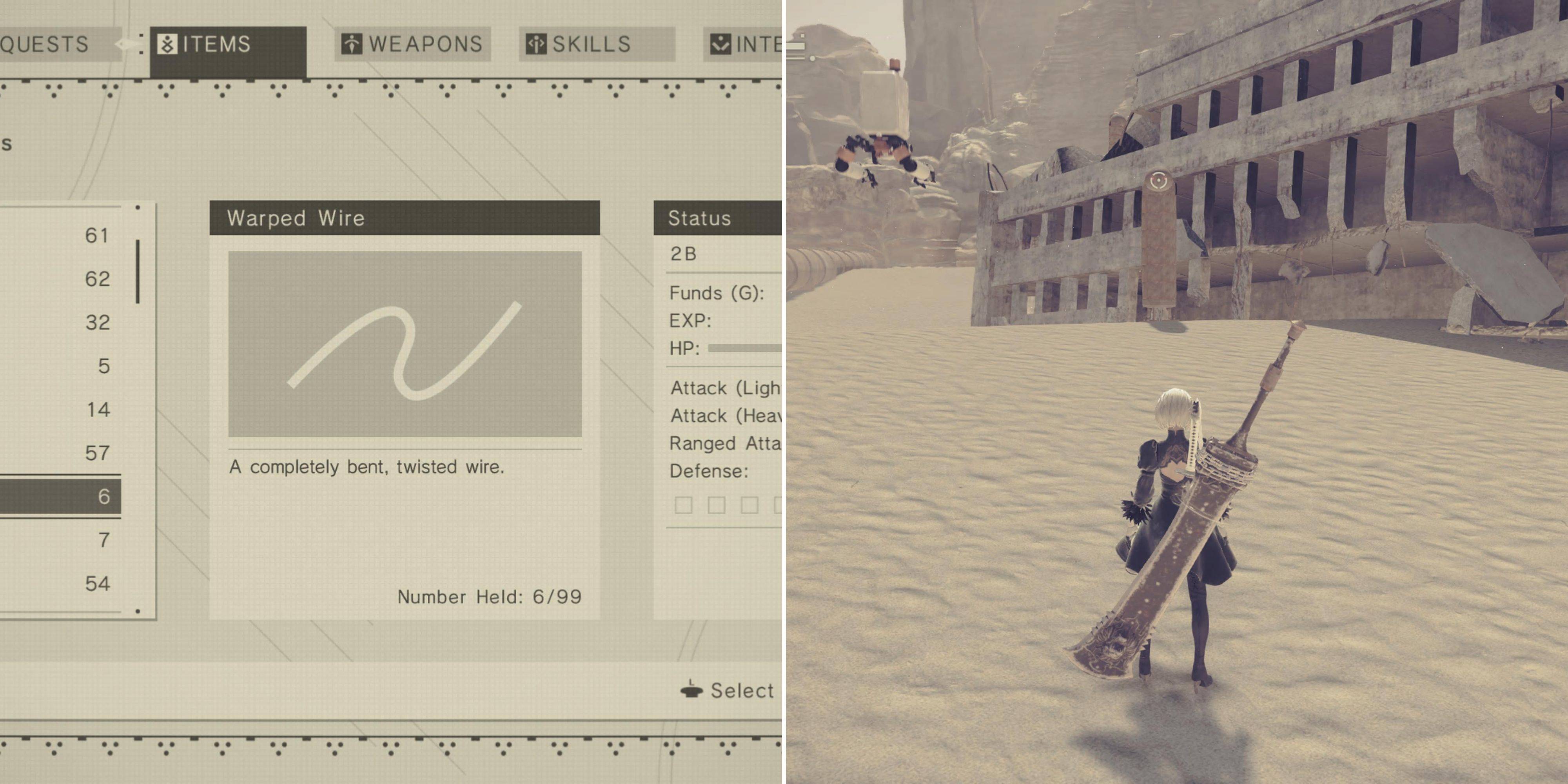 Ibunyag ang Mga Lihim na Lokasyon para sa Warped Wire sa NieR: Automata