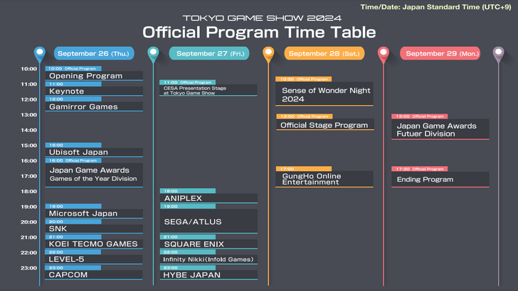 TGS 2024 Schedule