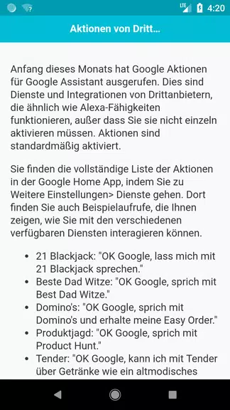 Befehle für Home Zrzut ekranu 3