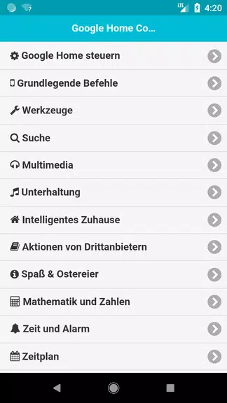 Befehle für Home Zrzut ekranu 0