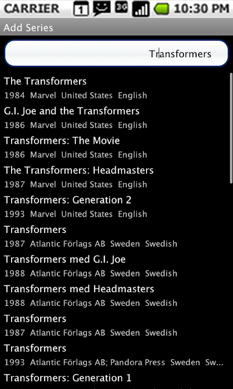 Comic Checklist Lite Captura de pantalla 2