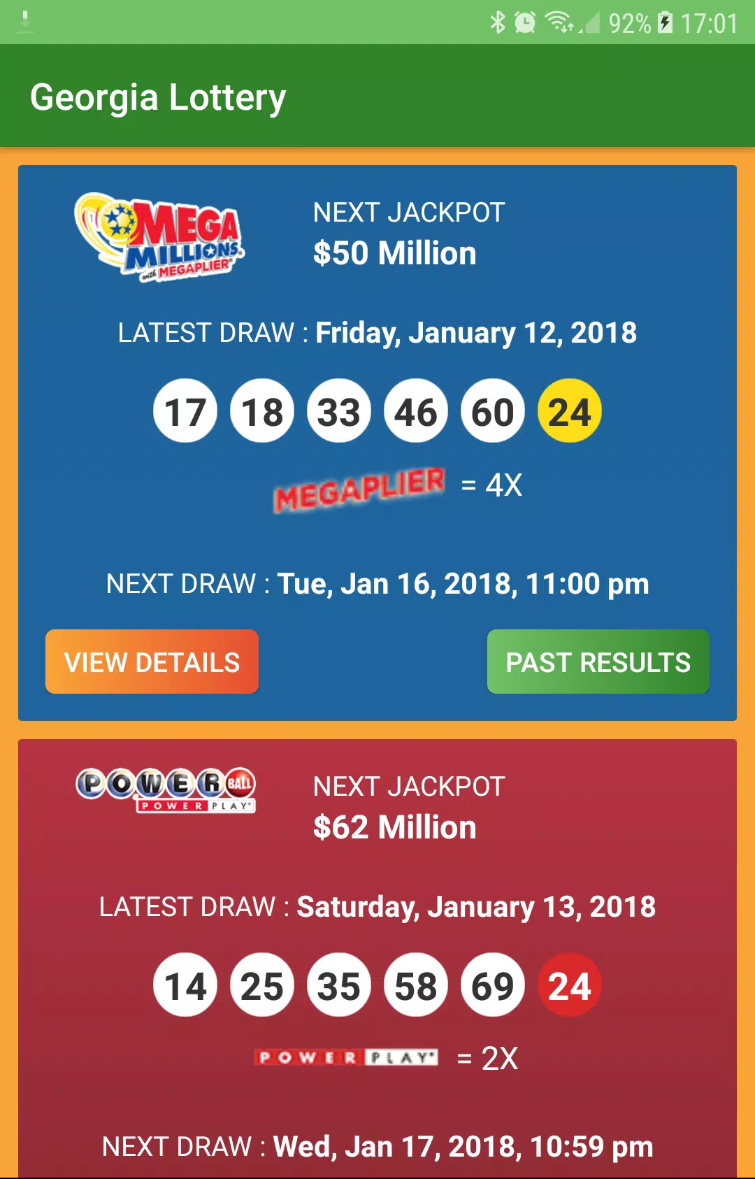 Georgia Lottery Results Captura de tela 2