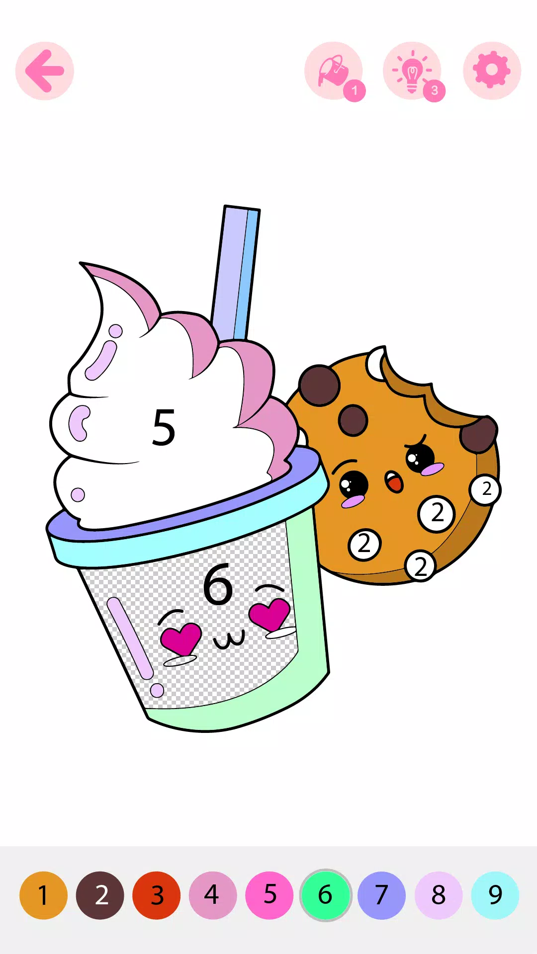 Kids Coloring Book by Numbers Ekran Görüntüsü 2