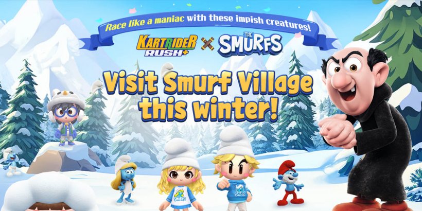 KartRider Rush+ smurfsと「Extra Icy」アップデートで力を合わせます