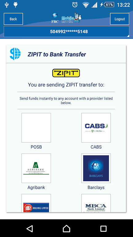 FBC Mobile Banking Captura de tela 1