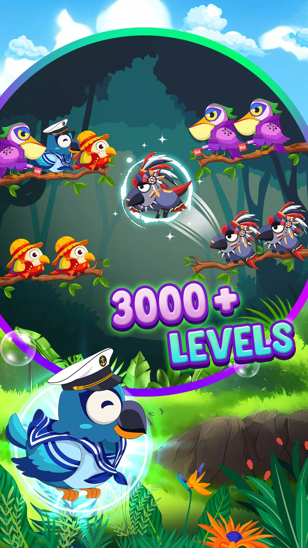 Bird Sort: Color Puzzle Game Скриншот 1