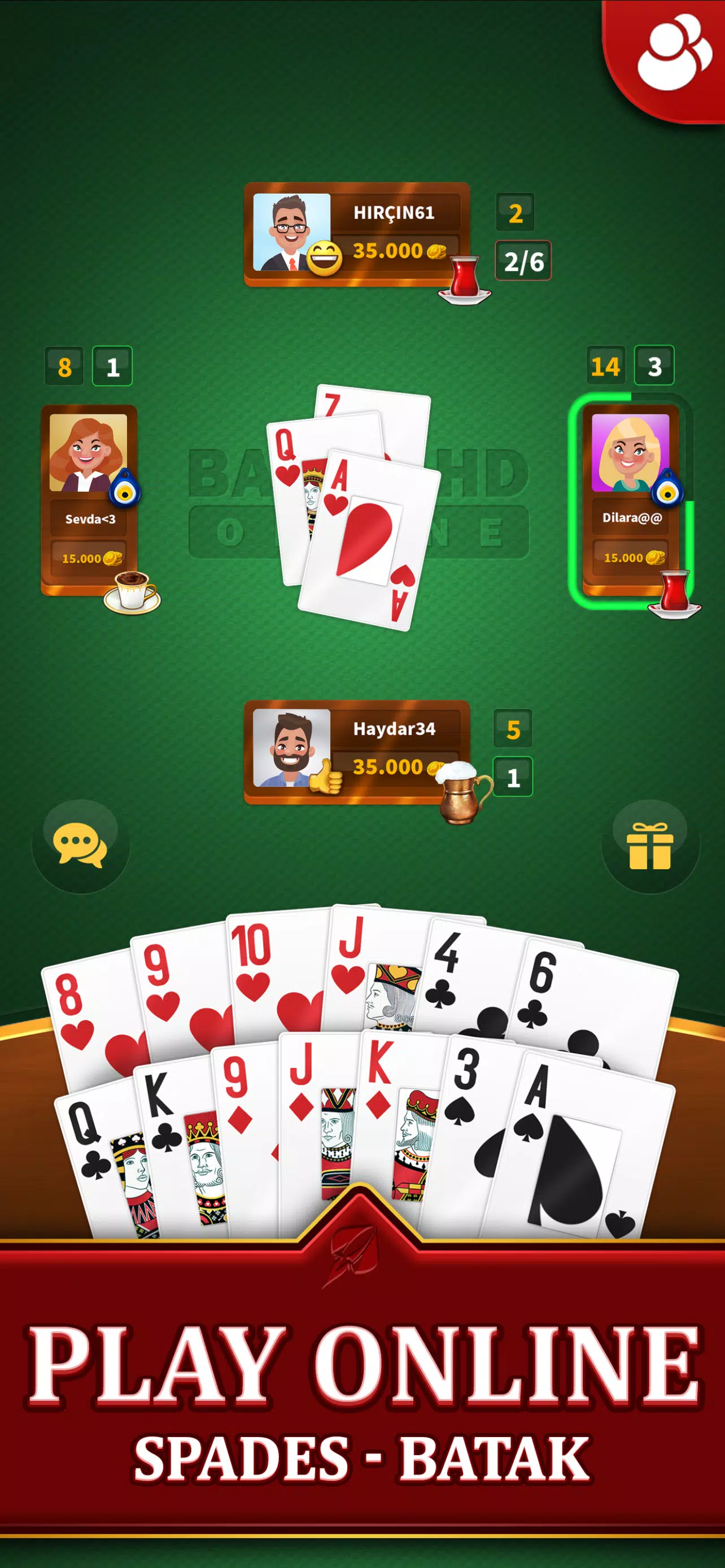 Spades - Batak Online HD应用截图第1张