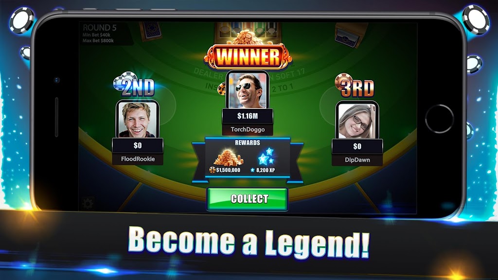 Blackjack Legends: 21 Online Multiplayer Casino Скриншот 3