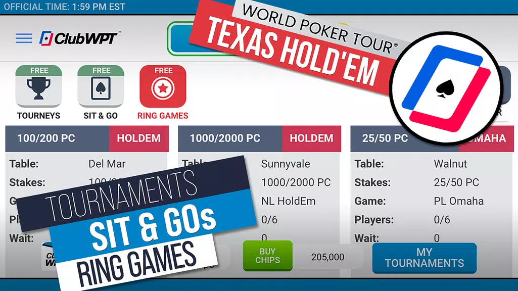 ClubWPT: Free Poker, Casino ဖန်သားပြင်ဓာတ်ပုံ 1