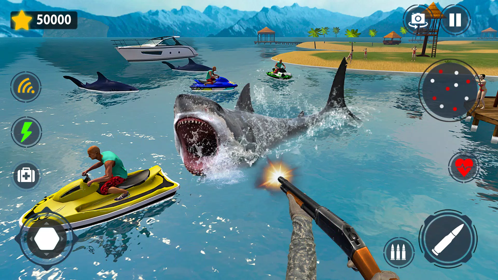 Shark Games & Fish Hunting Schermafbeelding 2