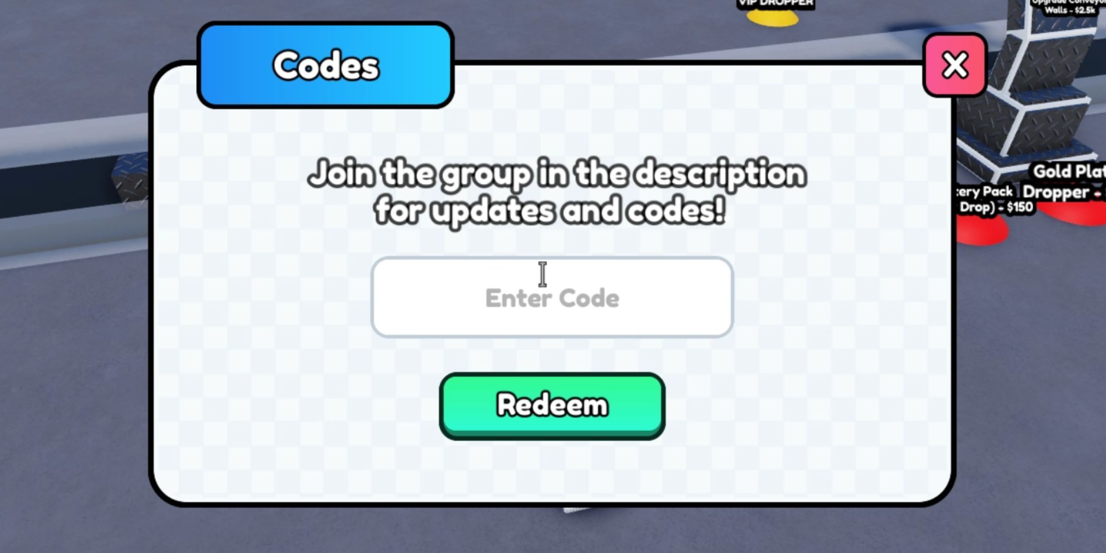 Image: Code Redemption Interface