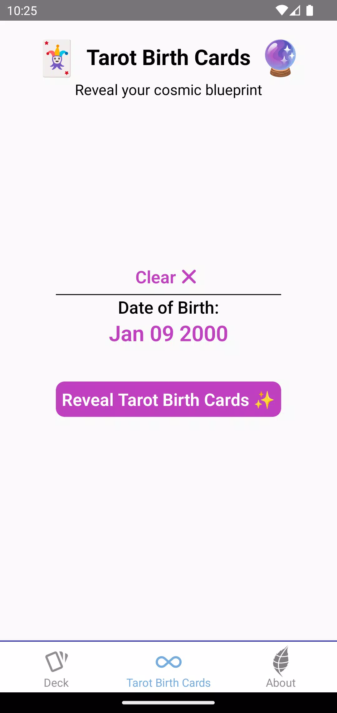 Tarot Birth Cards Tangkapan skrin 1