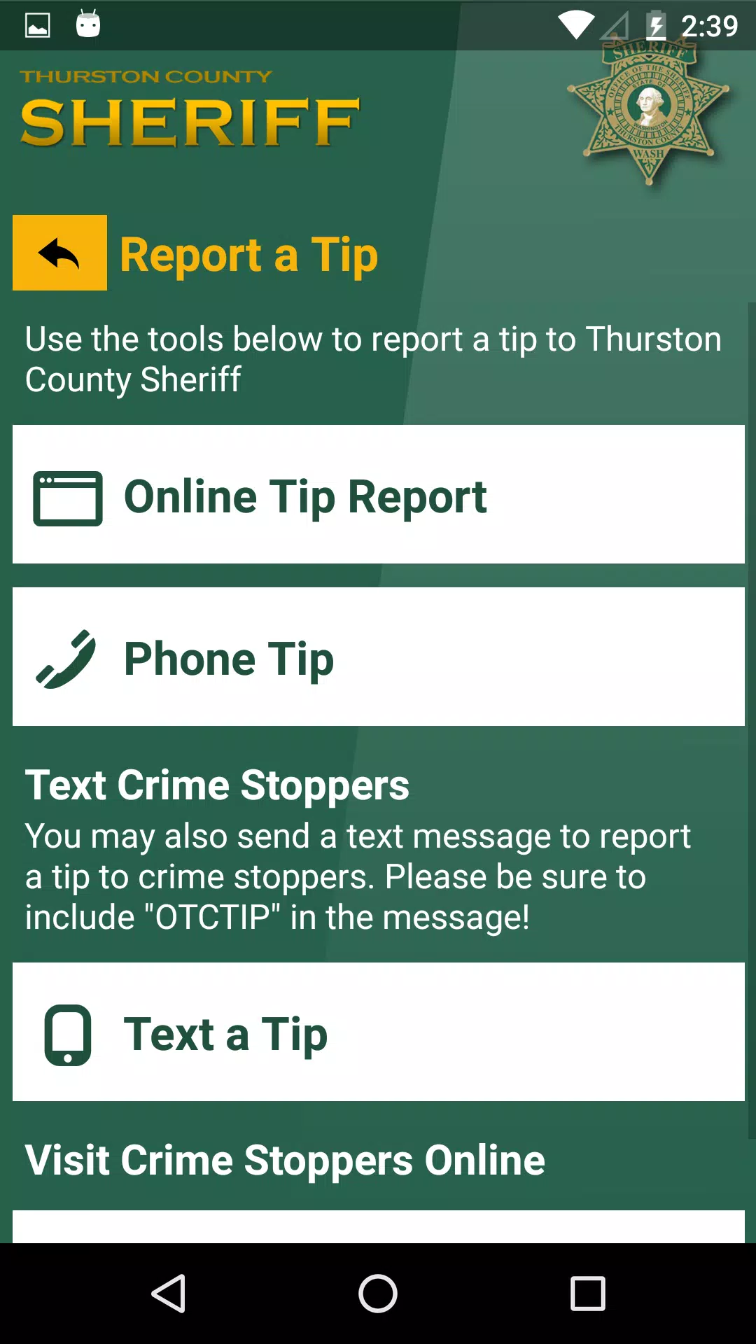 Thurston County Sheriff ภาพหน้าจอ 1