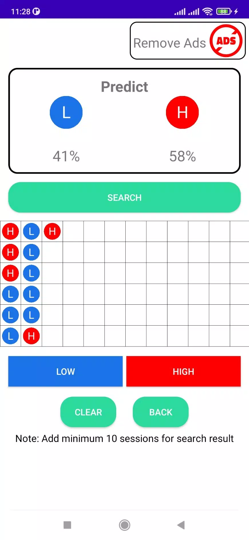 High - Low Predict Tool Schermafbeelding 0