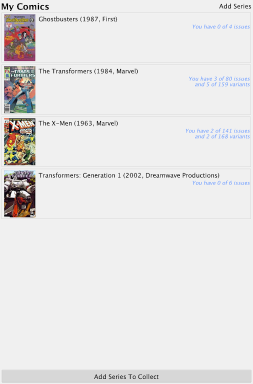 Comic Checklist Lite Captura de pantalla 3